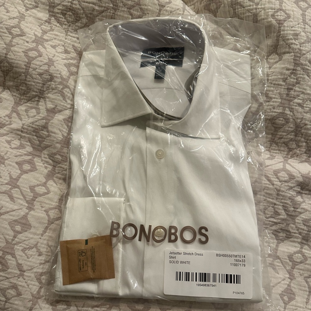 Bonobos Jetsetter white stretch dress shirt